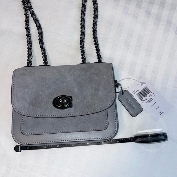 Gray Mini Coach Shoulder Bag with Adjustable Chain Strap - Picture 2 of 9